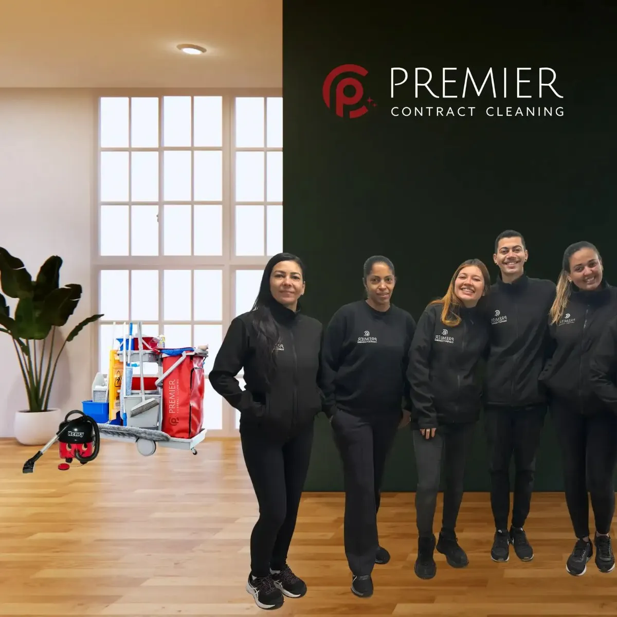 The Premier Contract Cleaning team in uniform